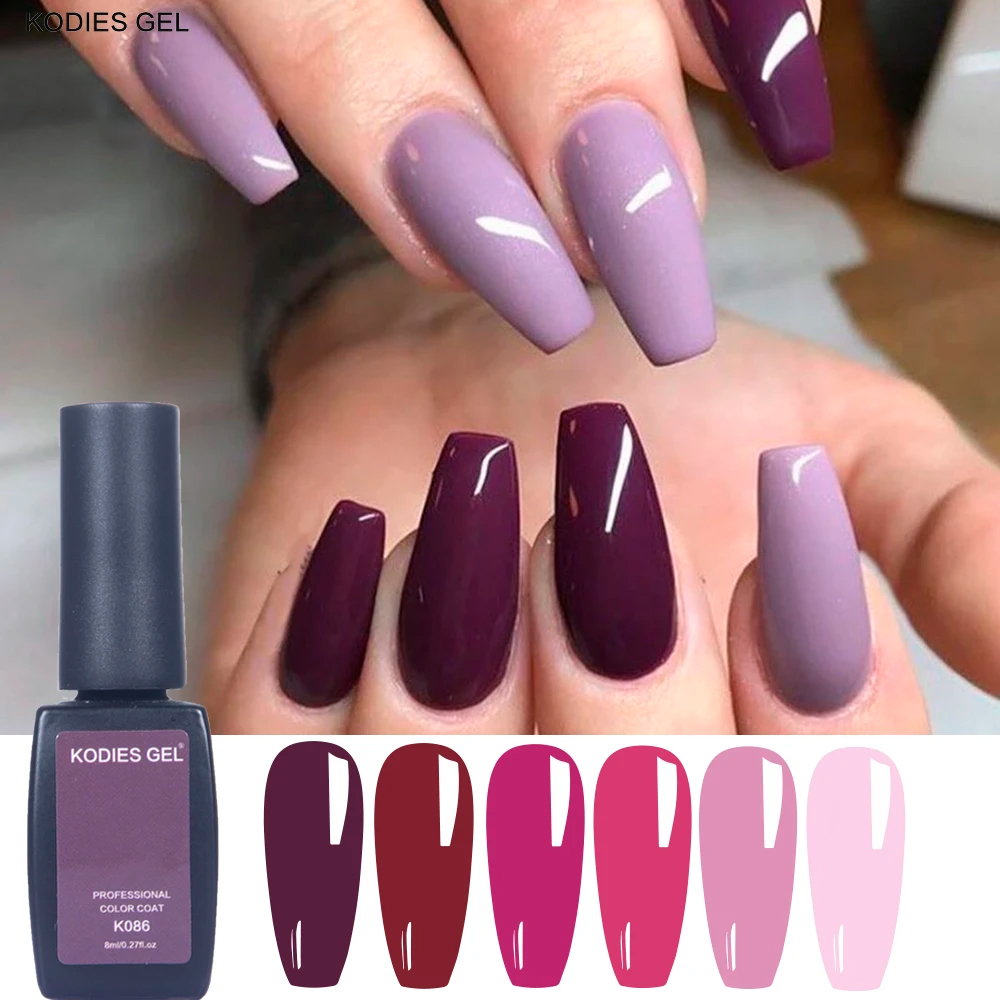 Nail Art Red Wine - KODIES GEL Nail Polish UV/LED Semi