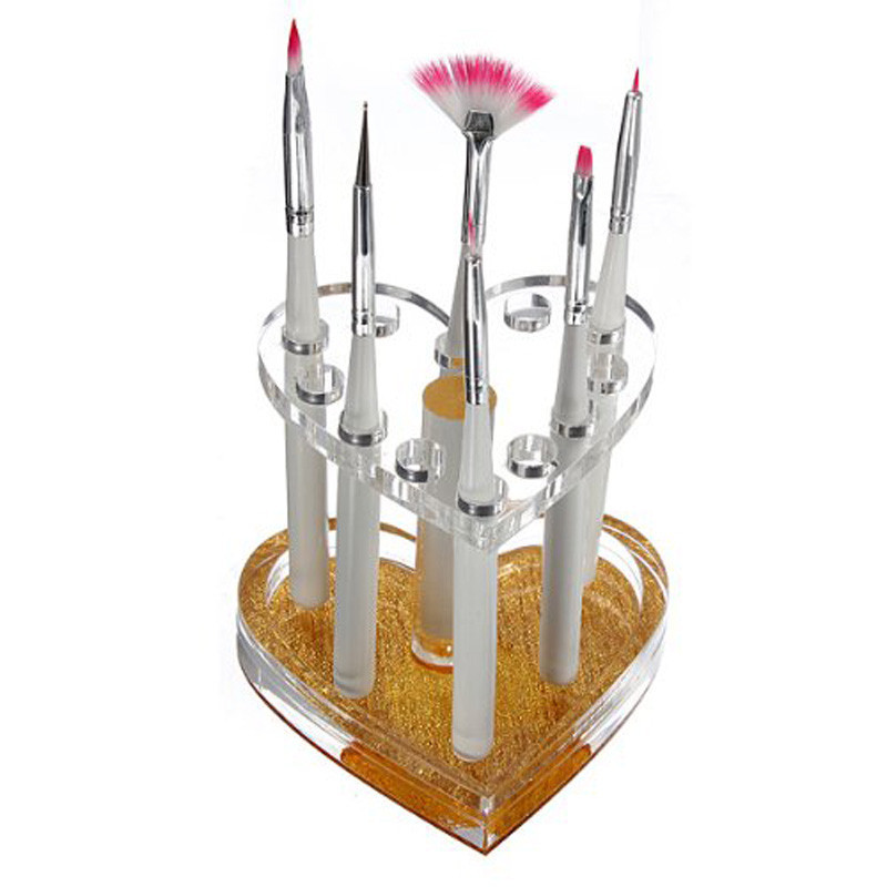 Nail Fan Brush - 12 Holes Nail Brushes Storage Box