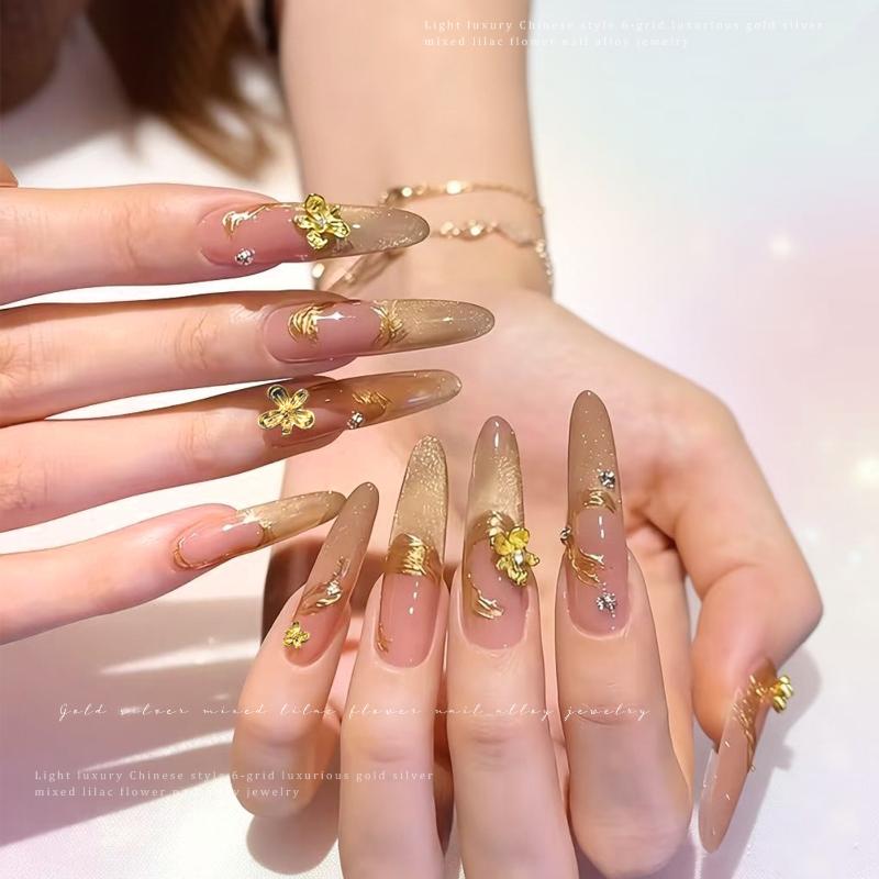 Nail Art Lilac - 20/30pcs 3D Alloy Flower Nail Art
