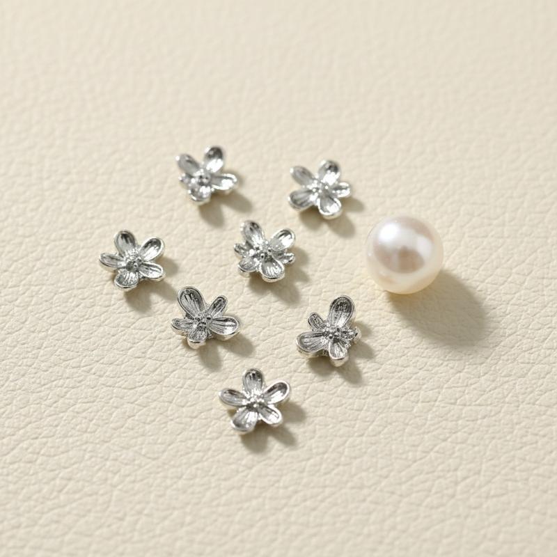 Nail Art Lilac - 20/30pcs 3D Alloy Flower Nail Art