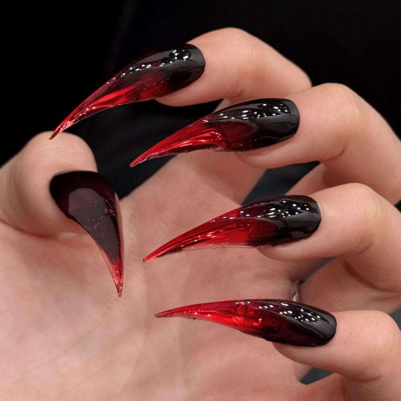 Nail Art Gothic - Extra Long Stiletto Press On Nails