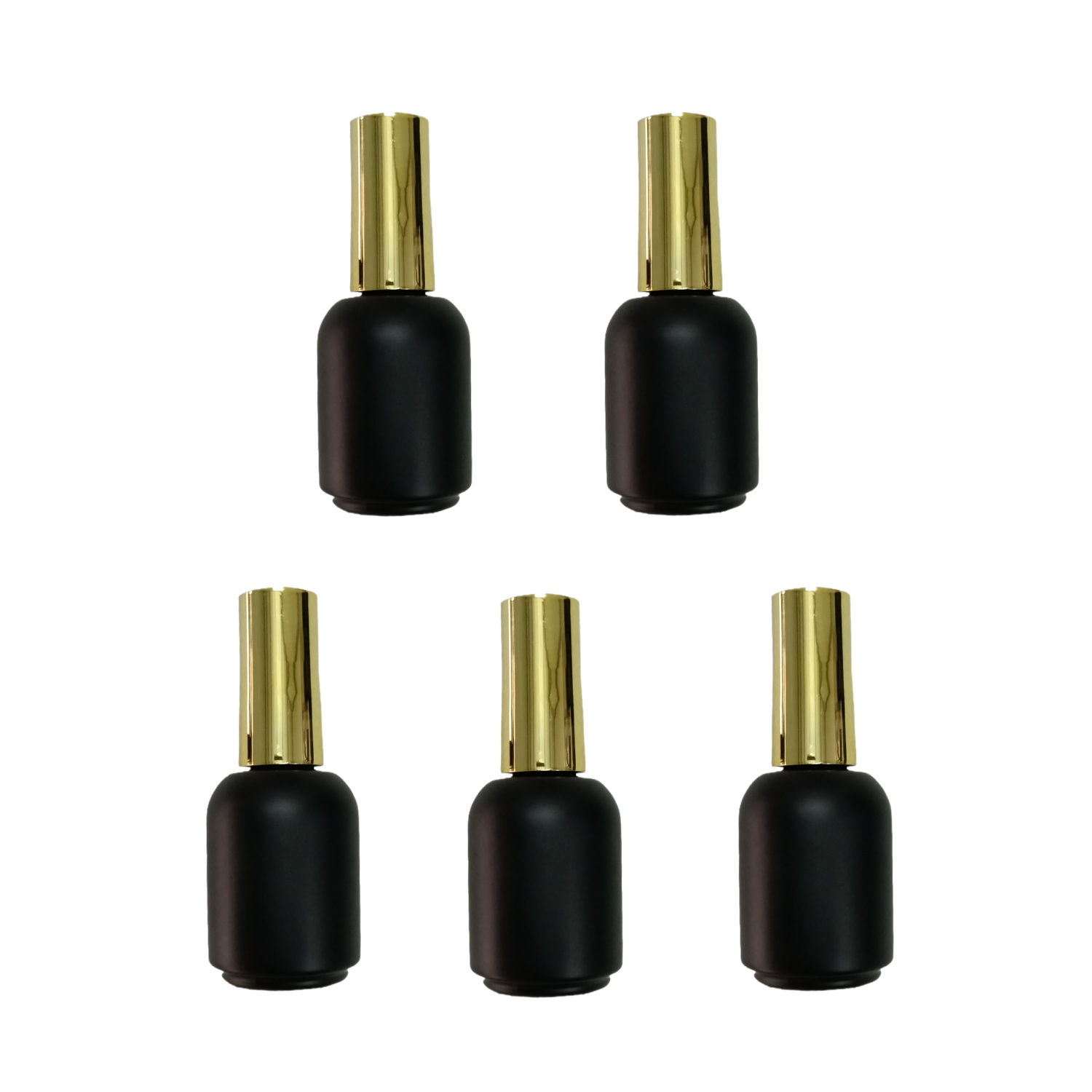 Nail Fan Brush - 20ML 5 Pieces Empty Black Glass