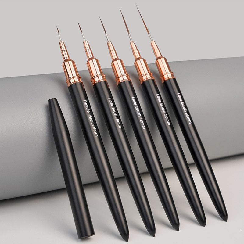 Nail Fan Brush - #5Pcs/Set Professional Nail Art Liner Brush