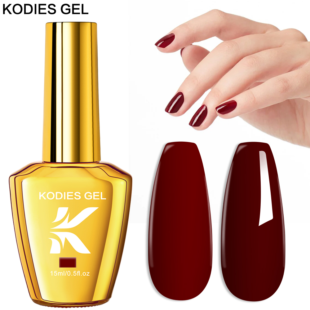 Nail Art Red Wine - KODIES GEL Burgundy Red Gel Nail