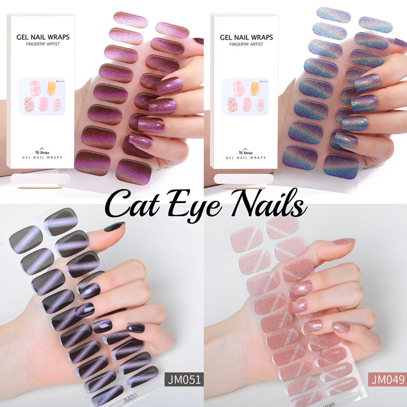 Nail Art Full Cat Eye - Semi-cured Gel Nail Sticker Full Cover