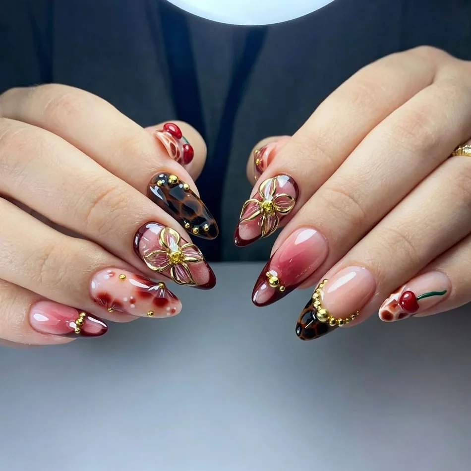 Wine Red Tortoiseshell 3D Flow - Nail Art Red Wine recension och pris