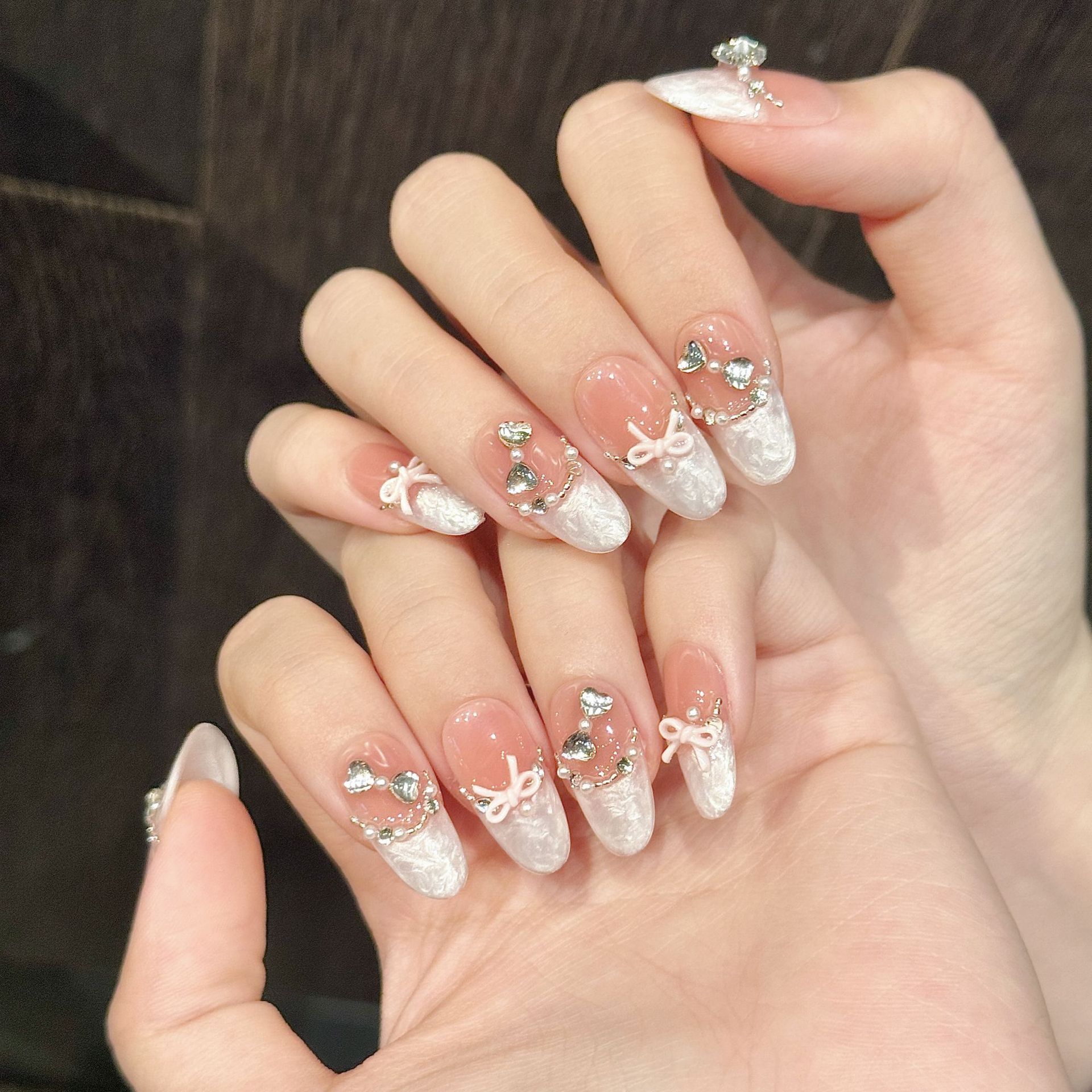 10pcs Handmade Press on Nails  - Nail Art Pink Cat Eye recension och pris