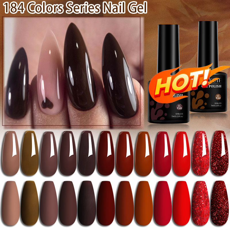 LILYCUTE Coffee Brown Color Ge - Nail Art Red Wine recension och pris