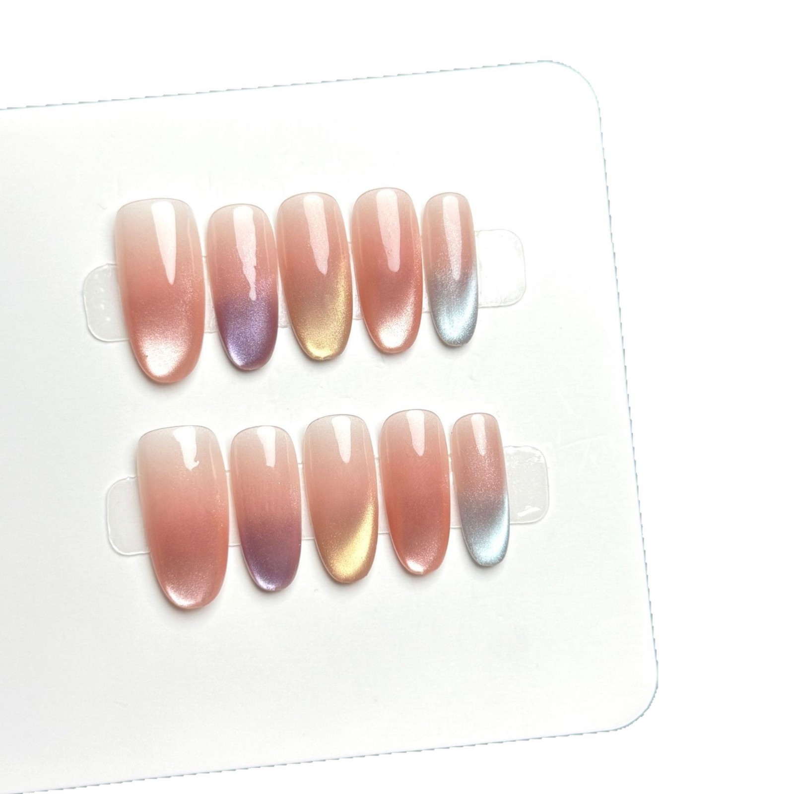 10pcs Handmade Middle Oval Pre - Nail Art Full Cat Eye recension och pris