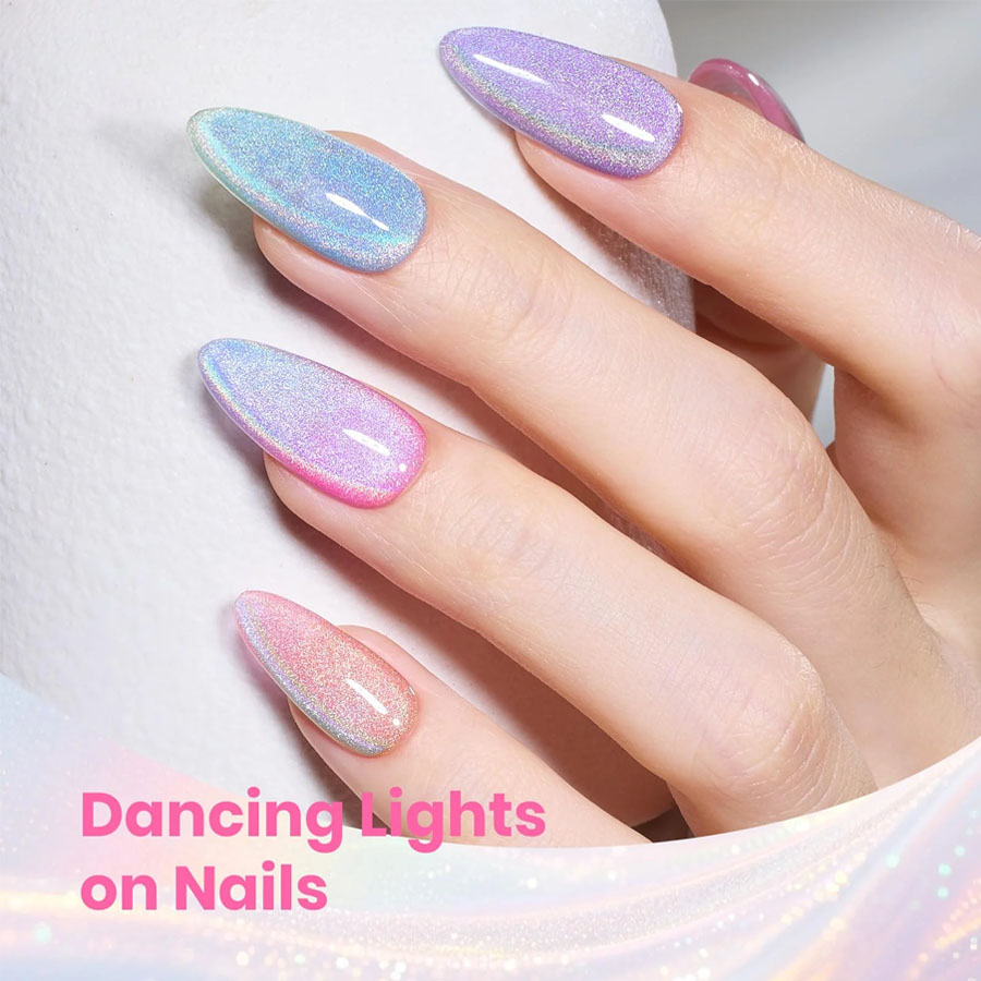 QAZIXU 1/6 Pcs Rainbow Cat Eye - Nail Art Pink Cat Eye recension och pris