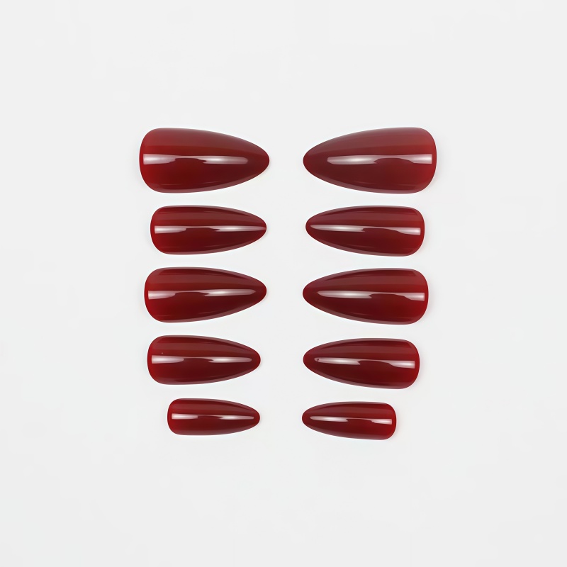 2026 New 24PCS Solid color win - Nail Art Red Wine recension och pris
