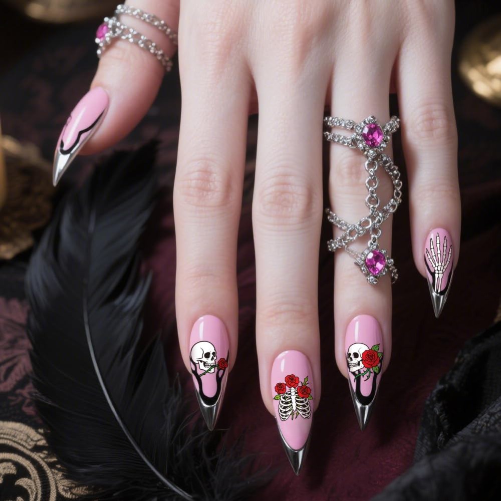 3pcs Skull Nail Stamping Plate - Nail Art Gothic recension och pris
