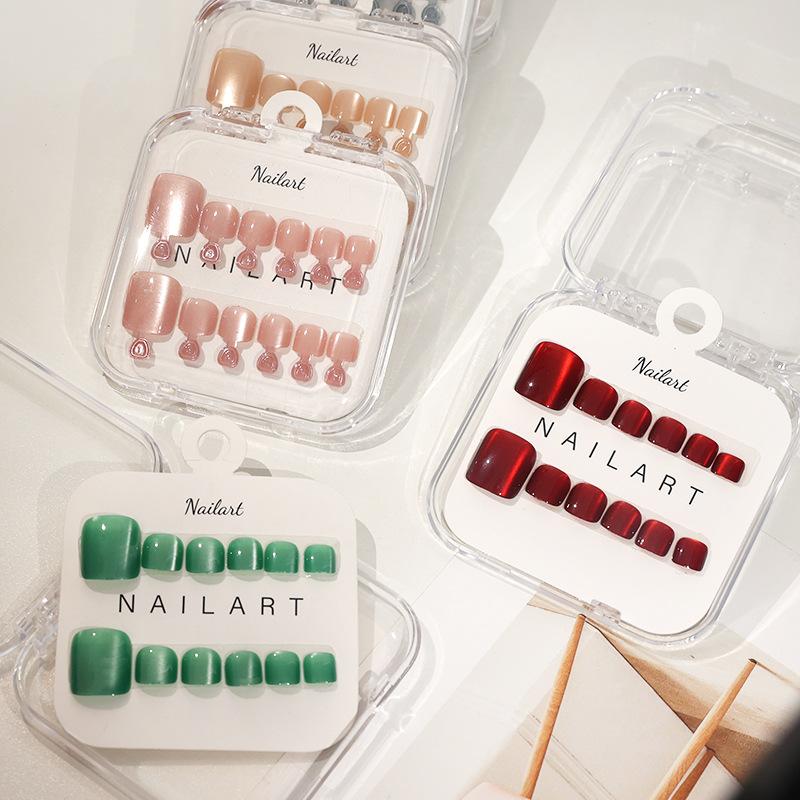 10 Pcs/Box French Fake Nails G - Nail Art Full Cat Eye recension och pris