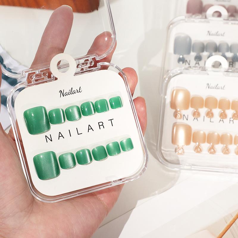 10 Pcs/Box French Fake Nails G - Nail Art Full Cat Eye recension och pris