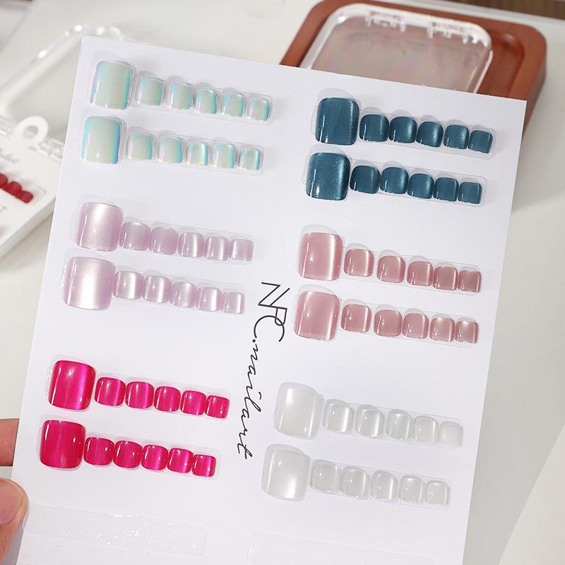 10 Pcs/Box French Fake Nails G - Nail Art Full Cat Eye recension och pris