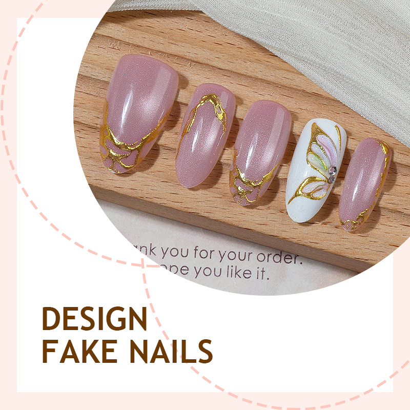 Cat Eye Almond False Nails Gol - Nail Art Full Cat Eye recension och pris