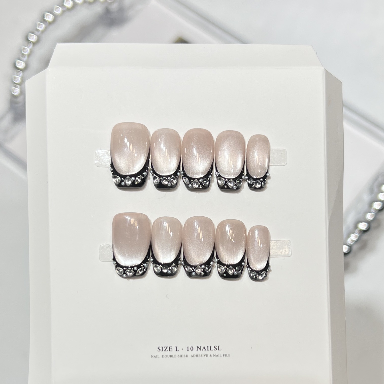 10pcs Black Cat Eyes Press on  - Nail Art Full Cat Eye recension och pris
