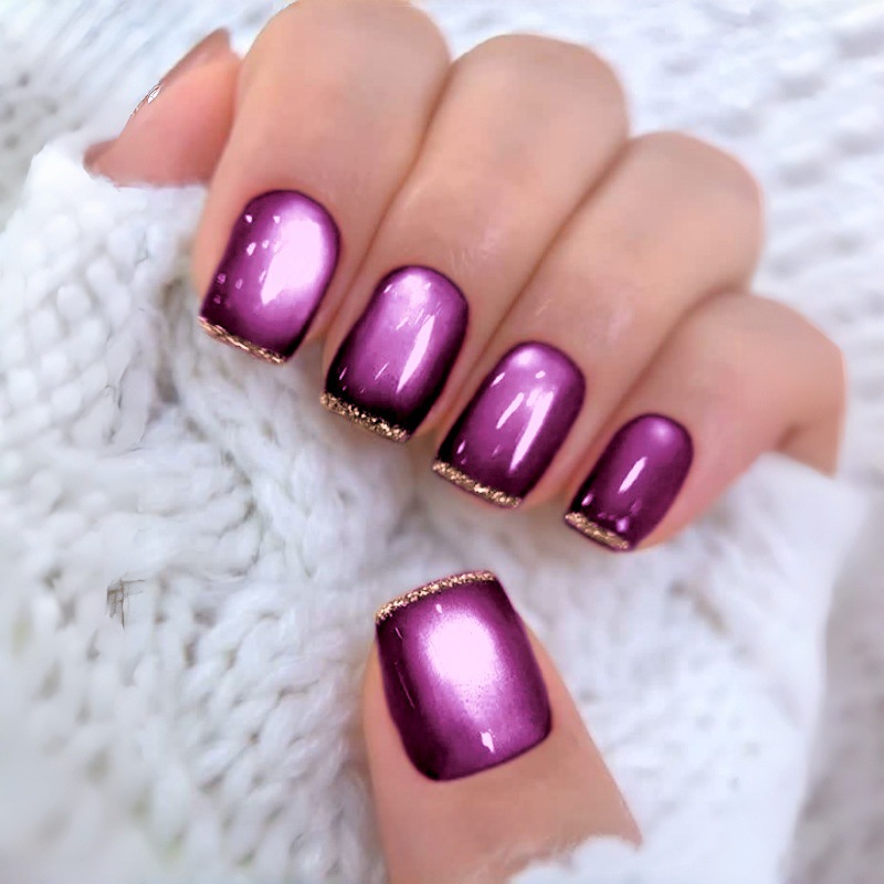 Short square fake nails for wo - Nail Art Full Cat Eye recension och pris