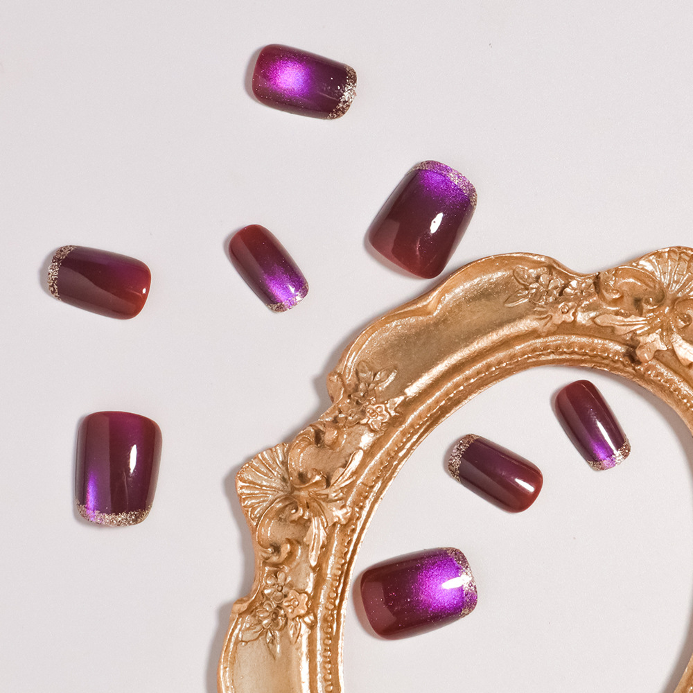 Short square fake nails for wo - Nail Art Full Cat Eye recension och pris