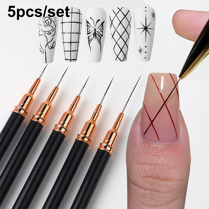 #5Pcs/Set Professional Nail Ar - Nail Fan Brush recension och pris