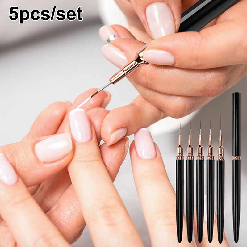#5Pcs/Set Professional Nail Ar - Nail Fan Brush recension och pris