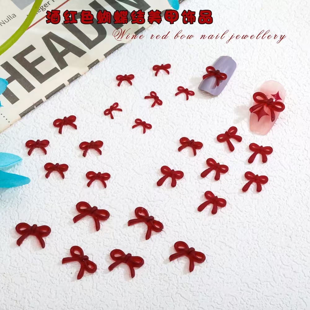 French Wine Red Bow Nail Art A - Nail Art Red Wine recension och pris