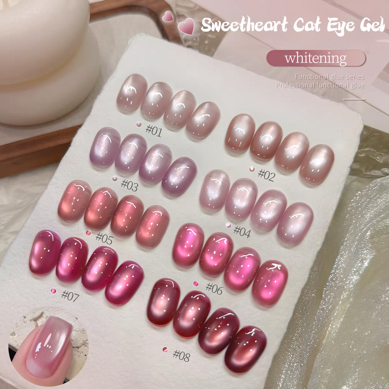 1pcs TC 2026 Summer Popular Ic - Nail Art Pink Cat Eye recension och pris