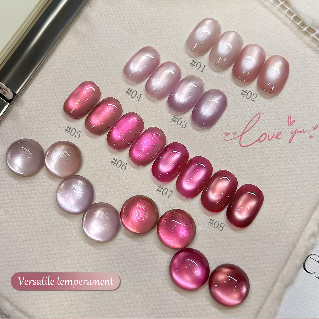 1pcs TC 2026 Summer Popular Ic - Nail Art Pink Cat Eye recension och pris