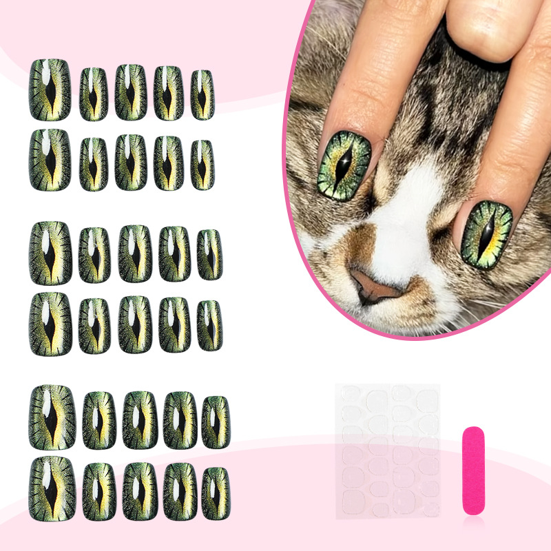 Short fake nails for women shi - Nail Art Full Cat Eye recension och pris