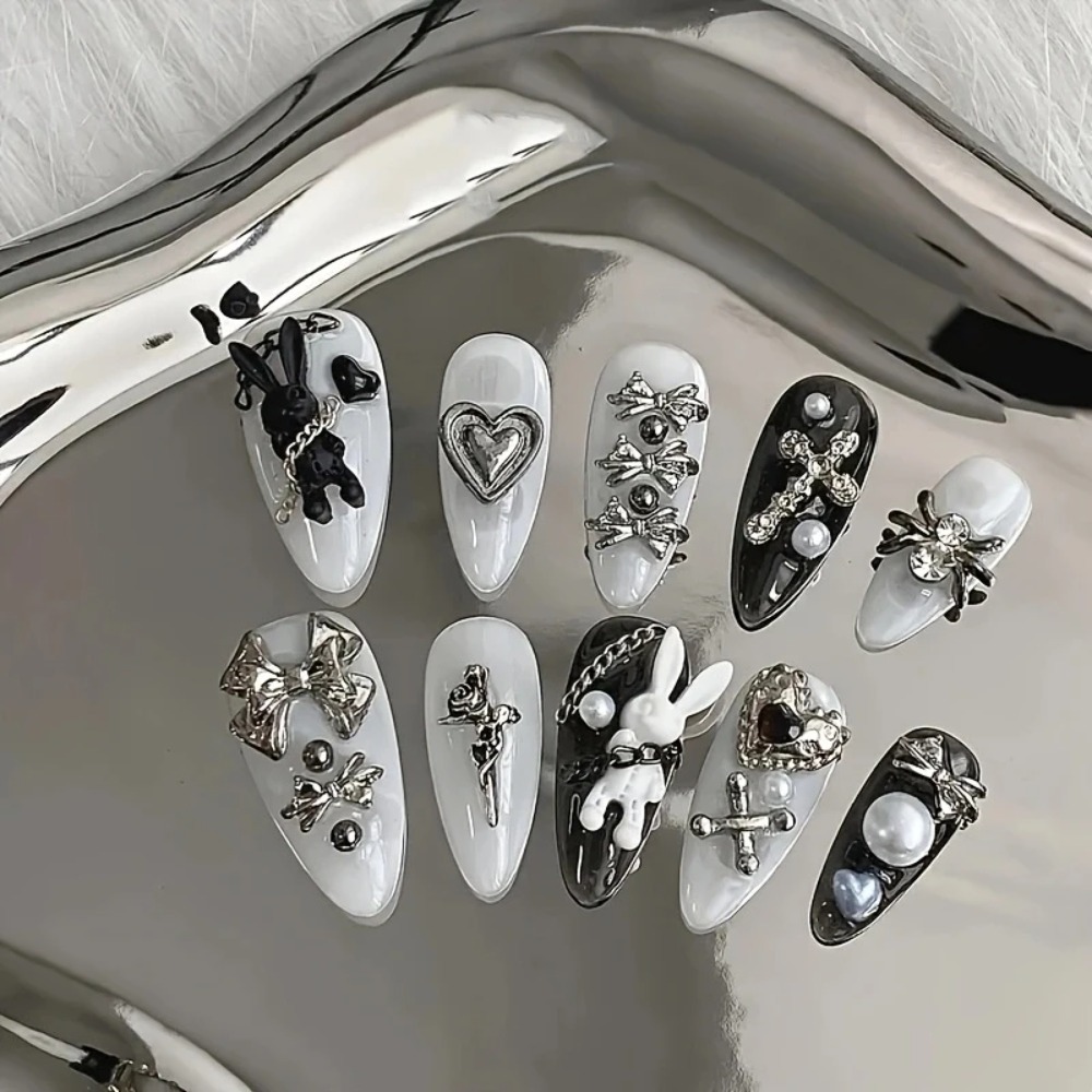 NEW 10pcs personalized black a - Nail Art Gothic recension och pris