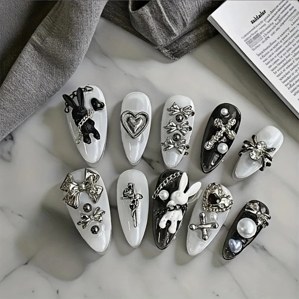 NEW 10pcs personalized black a - Nail Art Gothic recension och pris