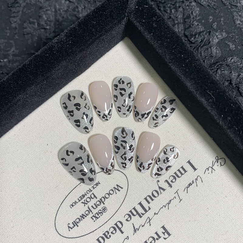 10pcs Handmade French Almond P - Nail Art Full Cat Eye recension och pris