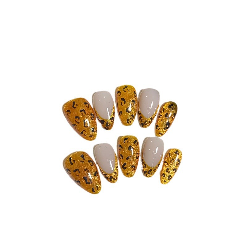 10pcs Handmade French Almond P - Nail Art Full Cat Eye recension och pris