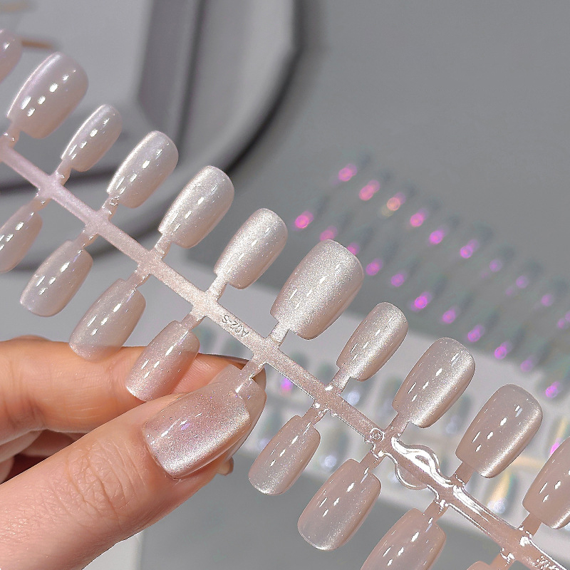 30Pcs Short Press On Nails Aur - Nail Art Full Cat Eye recension och pris