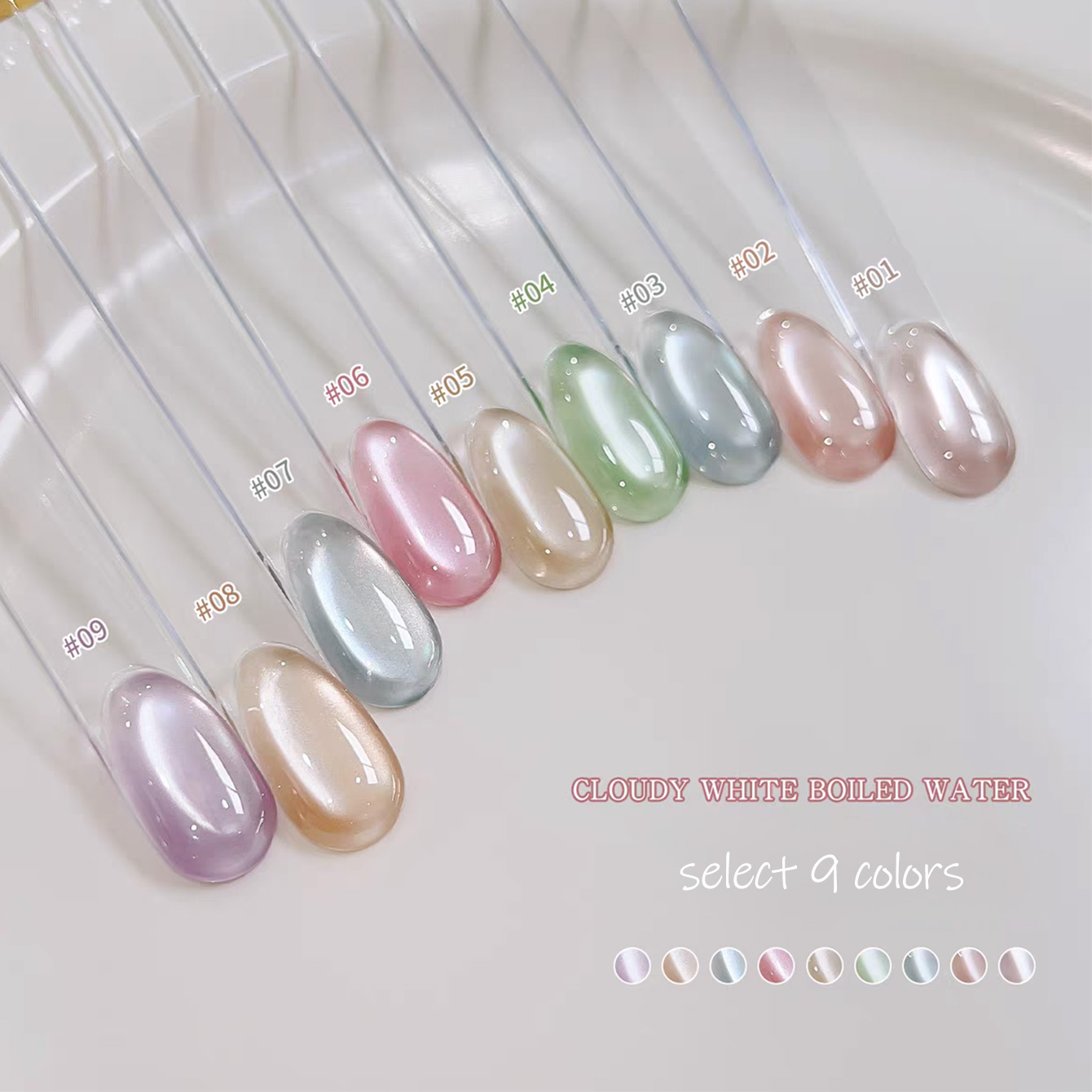 SHAKA 1pcs Clear Cloudy White  - Nail Art Pink Cat Eye recension och pris