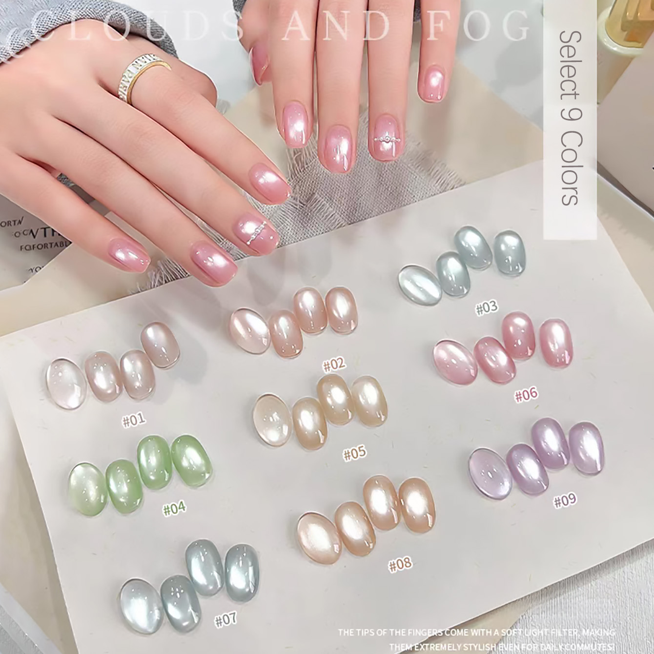 SHAKA 1pcs Clear Cloudy White  - Nail Art Pink Cat Eye recension och pris