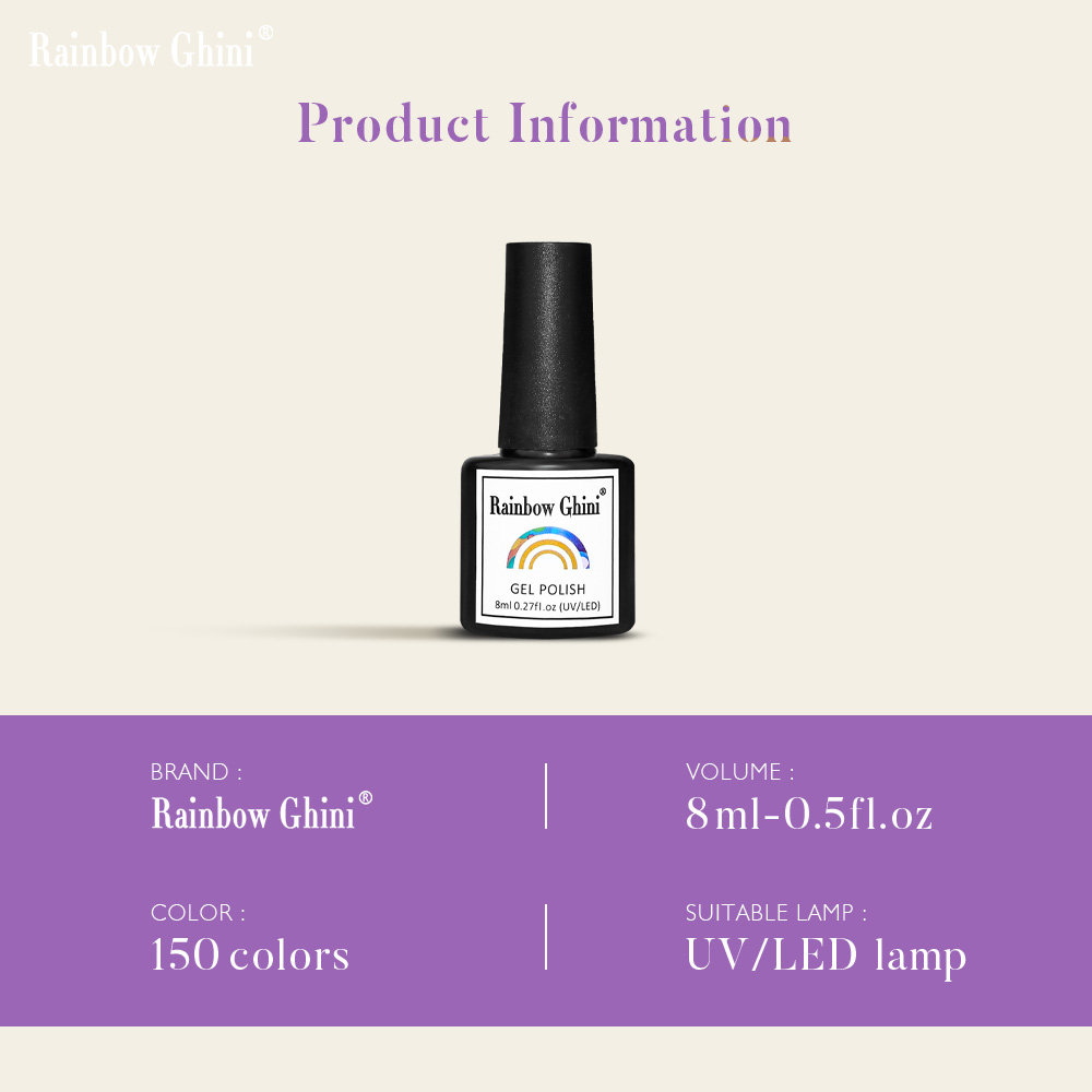 Rainbow Ghini 8ml Purple Serie - Nail Art Lilac recension och pris